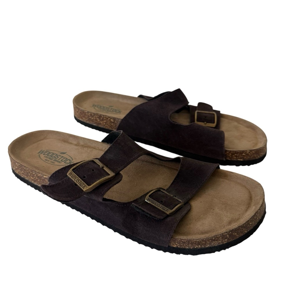 Woodstock Vintage Brand‎ Bert Brown Leather Double  Strap Sandals 11M #S2